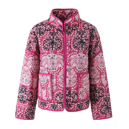 Pink Ornamental Quilted Jacket
