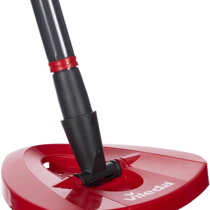 Vileda Turbo Replacement Handle & Triangle Mop Head — Black/Red