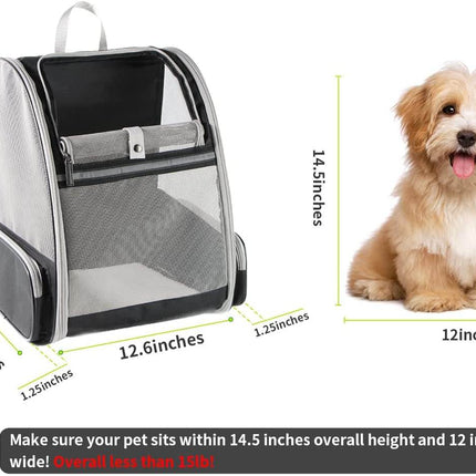 Texsens Innovative Traveler Bubble Backpack Pet Carriers for Cats and Dogs (Black)