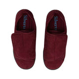 Silverts Women's Double-Extra Wide Easy Closure Slipper for Seniors — Wine, Size 11