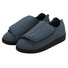 Silverts Men's Extra-Extra Wide Easy Closure Slippers — Steel, Size 7