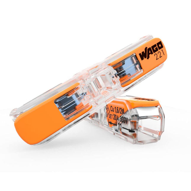 Wago 221-2411 Compact 2-Conductor Terminal — Pack of 60