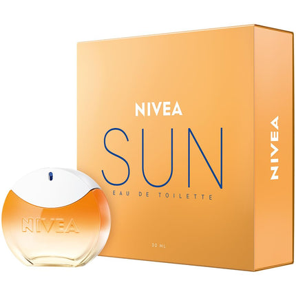 Nivea Sun Eau de Toilette (1 x 30 ml) with the Original Nivea Sun Sun Cream Fragrance, Summer Ladies Fragrance in an iconic perfume bottle, sensual Nivea Sun EDT awakens memories of the summer