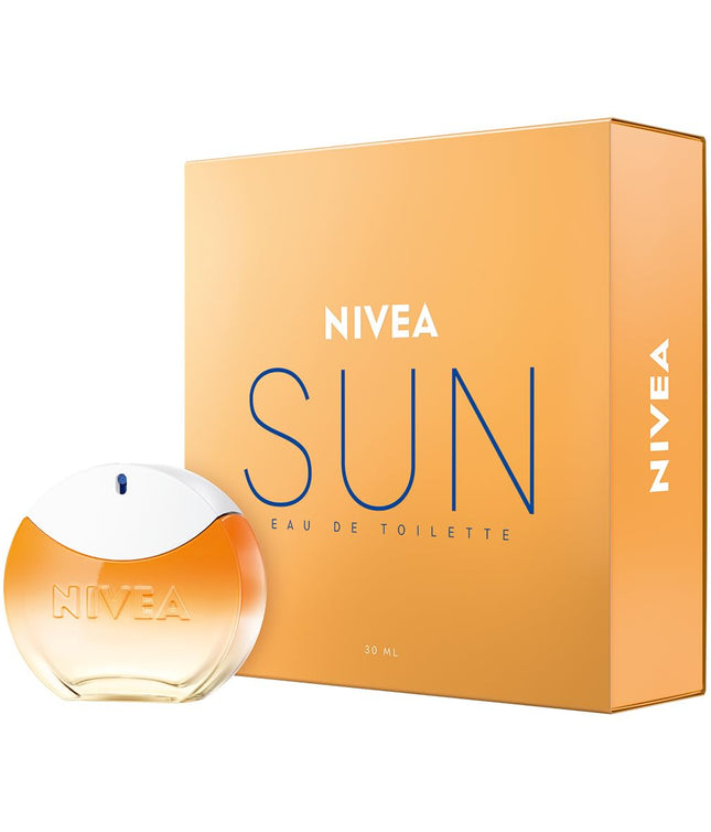 Nivea Sun Eau de Toilette (1 x 30 ml) with the Original Nivea Sun Sun Cream Fragrance, Summer Ladies Fragrance in an iconic perfume bottle, sensual Nivea Sun EDT awakens memories of the summer