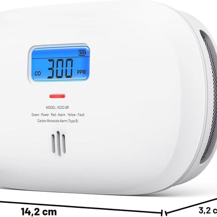 X-Sense XC0C-SR Carbon Monoxide Detector — 10Y, TÜV, Display