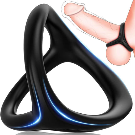 Huuime Triangular Cock Ring Set — 3 Silicone Rings