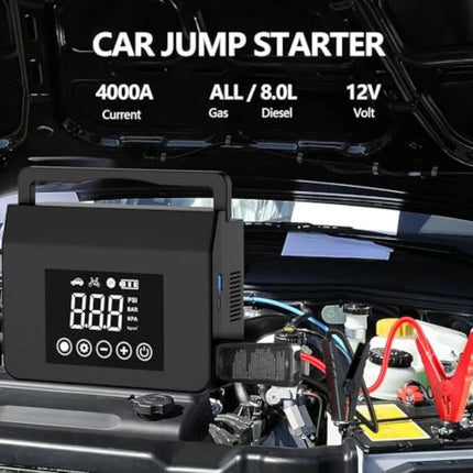 RoadReady Jump Starter Kit | 4000A Peak, 150PSI Air Pump, 15000mAh Power Bank & LED Light