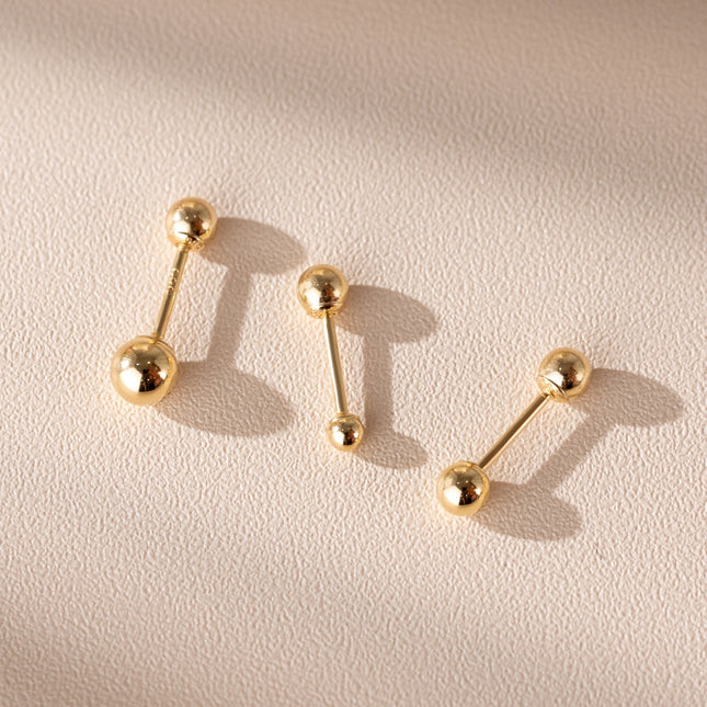nanogold 14K Solid Gold Ball Piercing – Hypoallergenic & Baby Safe