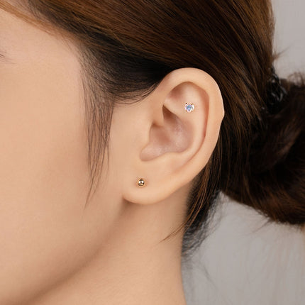 nanogold 14K Solid Gold Ball Piercing – Hypoallergenic & Baby Safe