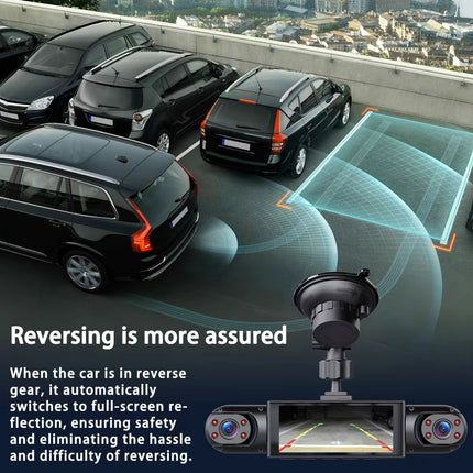 FullScope 4-Way Dash Cam | 1080P Full HD 360° Coverage with Night Vision & 64GB SD Card