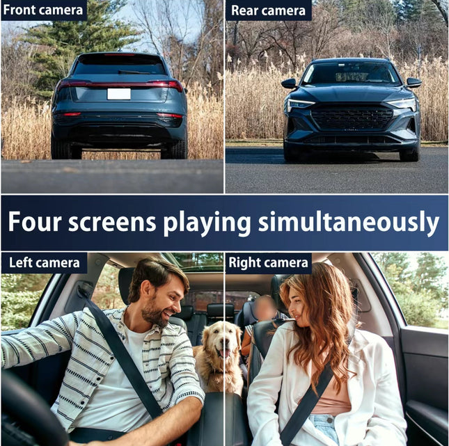 FullScope 4-Way Dash Cam | 1080P Full HD 360° Coverage with Night Vision & 64GB SD Card