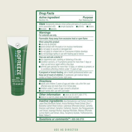 Biofreeze® Menthol Pain Relief Gel 3 fl oz