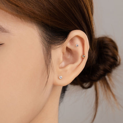nanogold 14K Solid Gold Ball Piercing – Hypoallergenic & Baby Safe