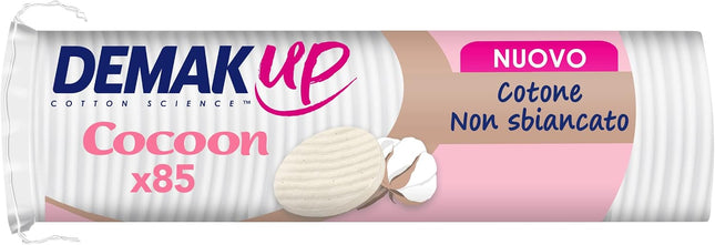Demak'Up Cocoon Cotton Pads — 85 Discs, Skin-Friendly