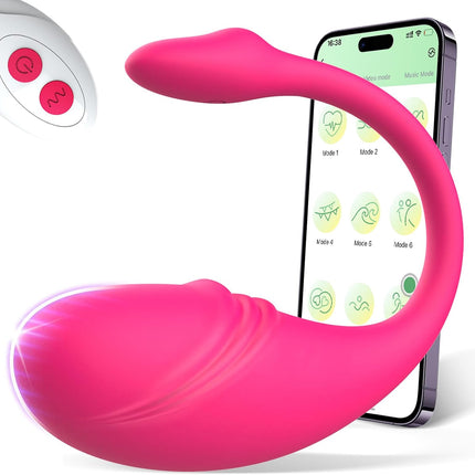 Remote Control Vibrator with App — Clitoris & G-Spot, Quiet, Pink