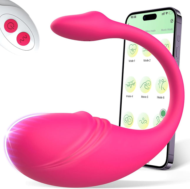 Remote Control Vibrator with App — Clitoris & G-Spot, Quiet, Pink