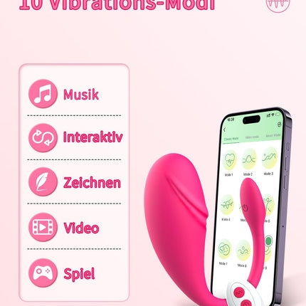 Remote Control Vibrator with App — Clitoris & G-Spot, Quiet, Pink