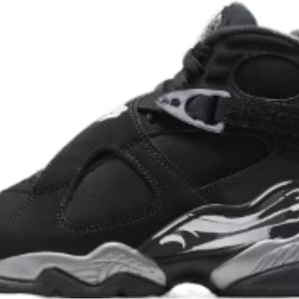 Air Jordan 8 Retro Chrome Big Kids' Shoes (Black/Light Graphite/White) Size 7