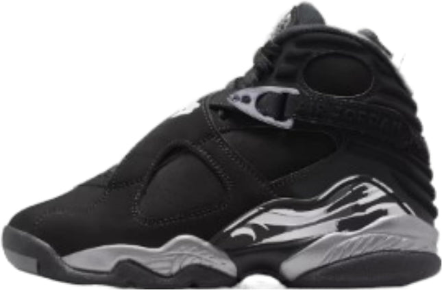 Air Jordan 8 Retro Chrome Big Kids' Shoes (Black/Light Graphite/White) Size 7