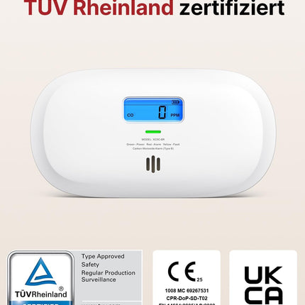 X-Sense XC0C-SR Carbon Monoxide Detector — 10Y, TÜV, Display