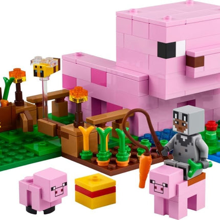 LEGO Minecraft The Baby Pig House Toy Figures and Playset - Building Minecraft Toy for Kids, Boys and Girls, Ages 7+ - Gift for Birthdays - with 2 Minifigures for Pretend Play - 21268
