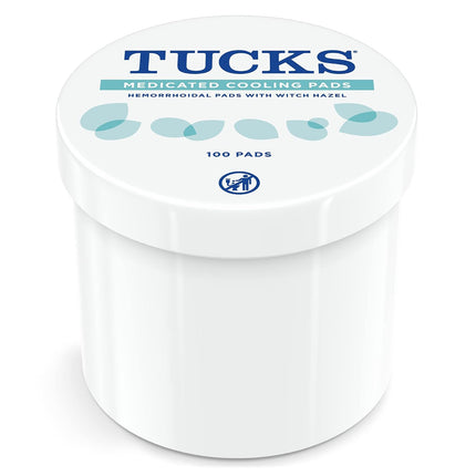 TUCKS Medicated Cooling Pads, Witch Hazel Hemorrhoid Treatment, 100 Count