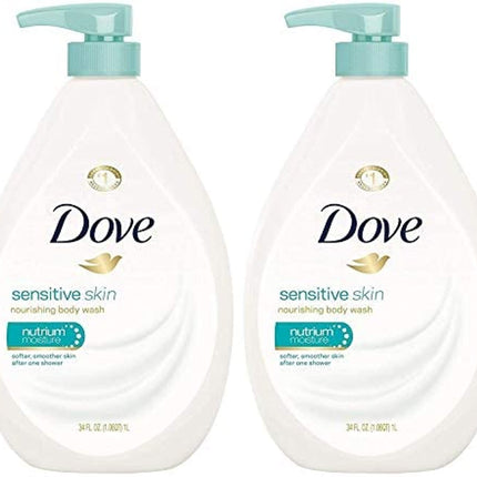 Dove Sensitive Skin Body Wash, 24hr Lotion-Soft Skin, 30.6 oz