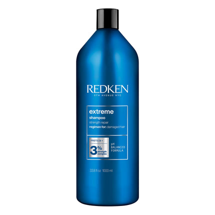Redken Haarshampoo für sprödes und geschädigtes Haar, Anti Haarbruch, Mit Sojaproteinen, Ceramiden, Sepicap und Arginin, Extreme Shampoo