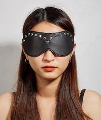 Leather Blindfold With Nail Heads