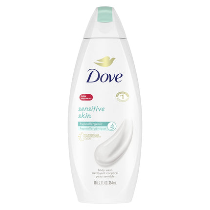 Dove Sensitive Skin Body Wash, 24hr Lotion-Soft Skin, 30.6 oz