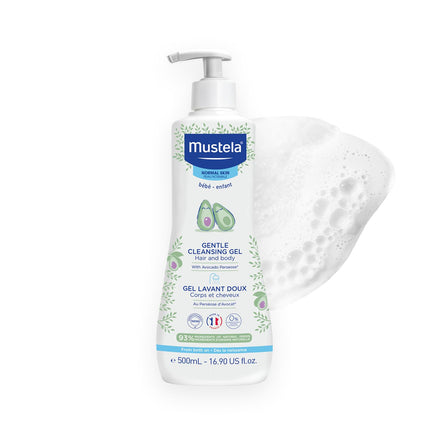 Mustela Gentle Cleansing Gel - Baby Wash for Delicate Skin and Hair - Newborn-Safe Cleanser - Made with with Natural Avocado Perseose - 1 or 2-Pack - Various Sizes