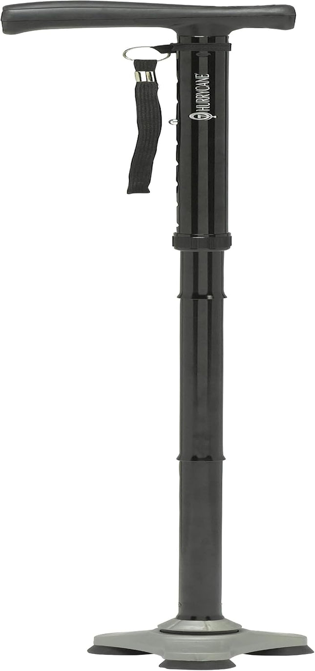 HurryCane Freedom Edition Folding Cane — T Handle, Black