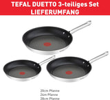 Tefal Duetto A704S3 Frying Pan Set — 20/24/28cm, Non-Stick