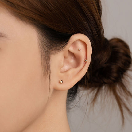 nanogold 14K Solid Gold Ball Piercing – Hypoallergenic & Baby Safe