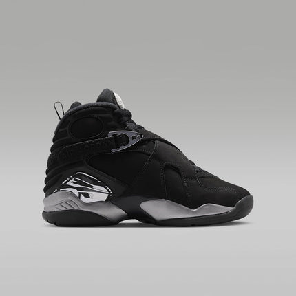 Air Jordan 8 Retro Chrome Big Kids' Shoes (Black/Light Graphite/White) Size 7
