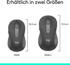 Logitech Signature M650 L Wireless Mouse — Silent, Graphite