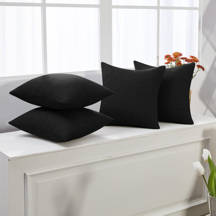Decorative Linen Throw Pillow Covers, 18x18 Inch, 4 PCS