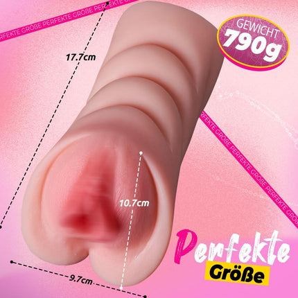 Realistic Masturbator 2-in-1 — 5D Texture, Dual Channel, TPE Silicone