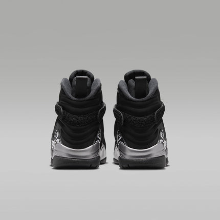 Air Jordan 8 Retro Chrome Big Kids' Shoes (Black/Light Graphite/White) Size 7