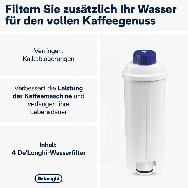 De'Longhi DLSC321 Water Filter Pack of 4 — Anti-Limescale