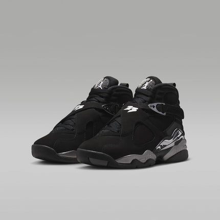 Air Jordan 8 Retro Chrome Big Kids' Shoes (Black/Light Graphite/White) Size 7