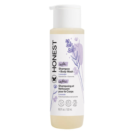 The Honest Company Shampoo & Body Wash, Tear-Free, Fragrance-Free, 18 fl oz