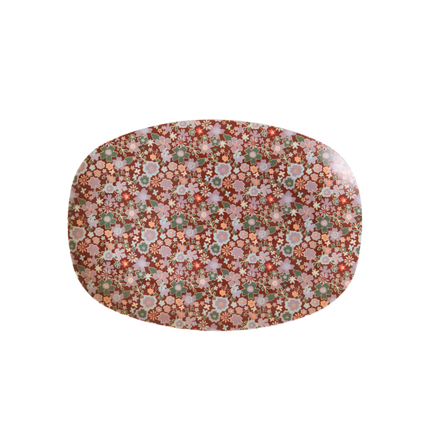 Melamine Small Rectangular Plate | Fall Floral Print