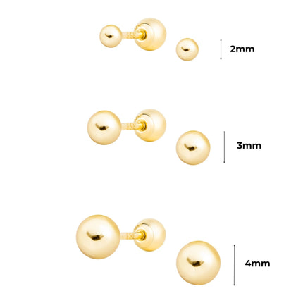 nanogold 14K Solid Gold Ball Piercing – Hypoallergenic & Baby Safe
