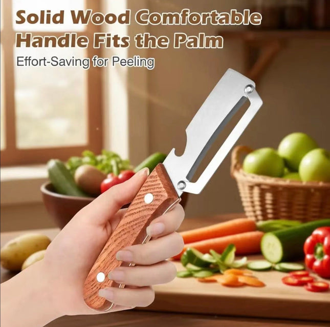 DualEdge Pro Peeler Set | 2-in-1 Stainless Steel Peeler with Built-In Bottle Opener