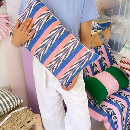 Maya Jaspe Blue & Coral Pillow