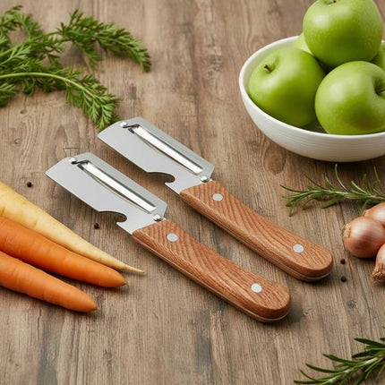 DualEdge Pro Peeler Set | 2-in-1 Stainless Steel Peeler with Built-In Bottle Opener