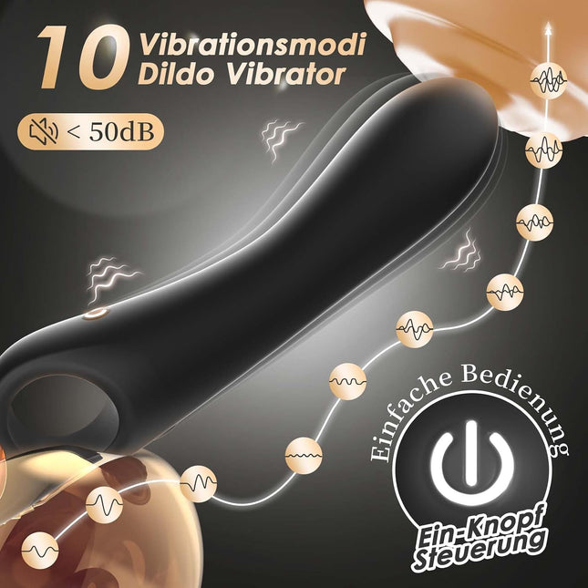 Hollow Ring Dildo Vibrator — 10 Modes, G-Spot & Clitoris, Portable, Quiet