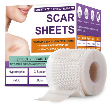 Silicone Scar Sheets, Medical Grade Silicone Scar Tape for Old & New Scars