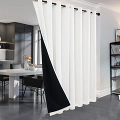 Double Layer Total Blackout Curtain, 1 Panel, White